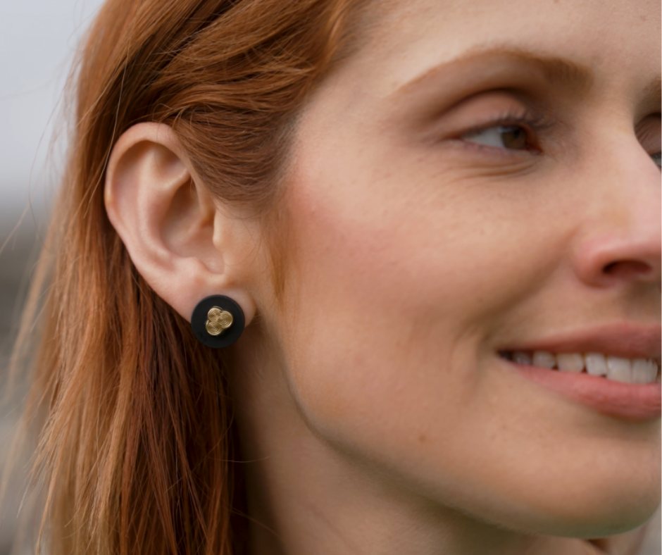 Triple Spiral Stud Earrings - Carraig Dubh