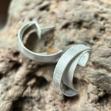 Double Hoop Brushed Earrings