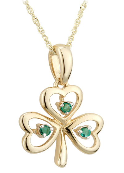 Emerald Shamrock Pendant