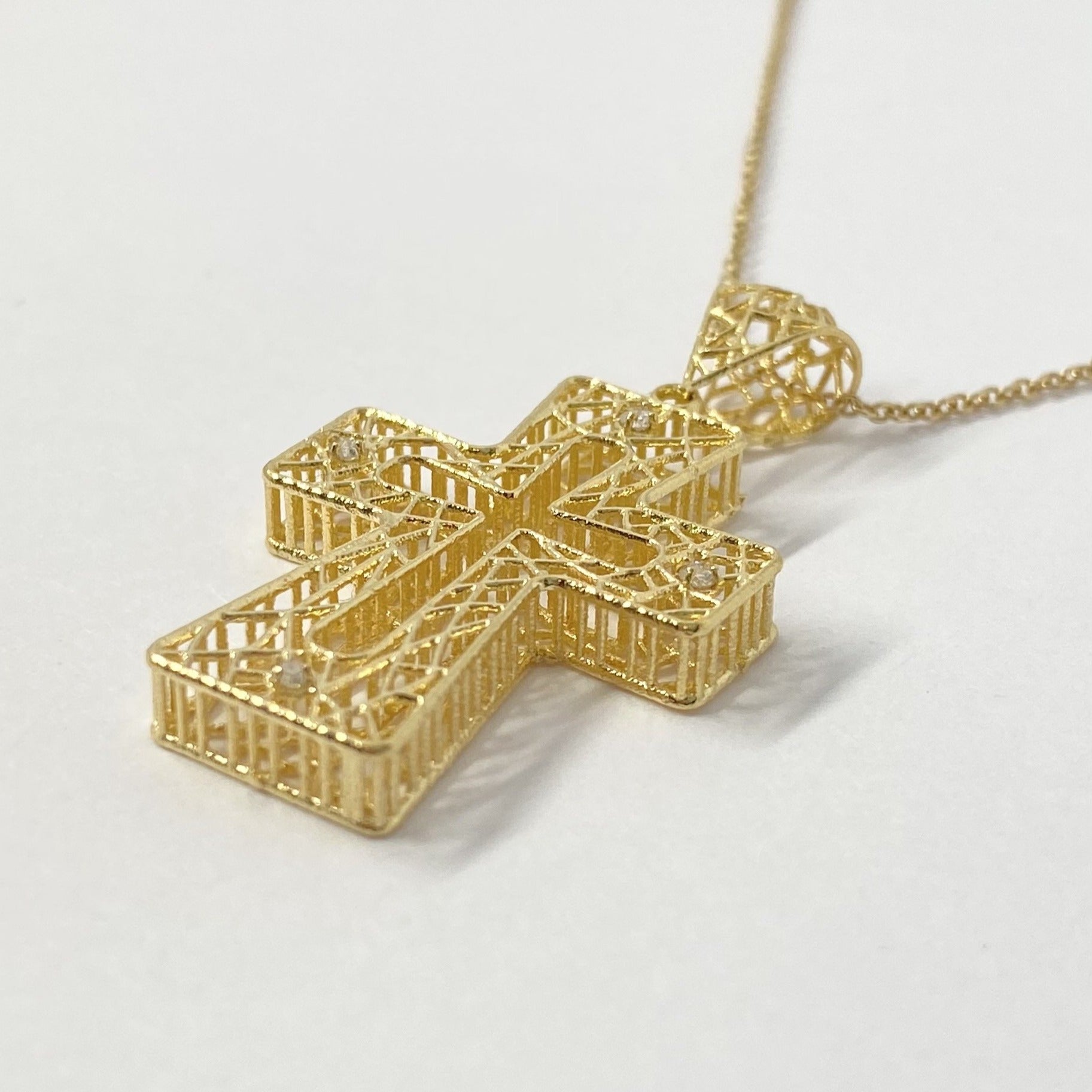 18k Gold Byzantine Cross with multi precious stones - GREEK ROOTS