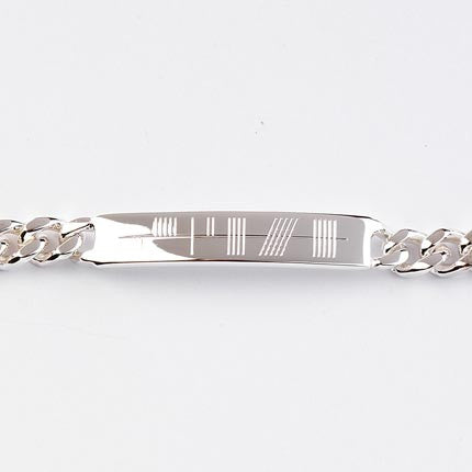 Mens Heavy Silver Personalized Ogham Bracelet - Real Sterling Silver 925 Hallmark - Engravable - Direct from Ireland